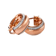 Load image into Gallery viewer, Gold Hoop Earrings Glitter 9 Carat Rose Moondust Small Double
