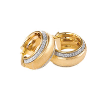 Load image into Gallery viewer, Gold Hoop Earrings Glitter 9 Carat Yellow Moondust Small Double
