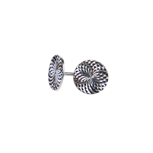 Gold Stud Earrings 9 Carat White Diamond Cut
