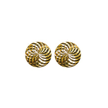Load image into Gallery viewer, Gold Stud Earrings 9 Carat Yellow Diamond Cut
