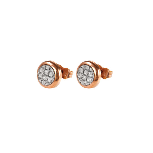 Gold Glitter Stud Earrings 9 Carat Rose