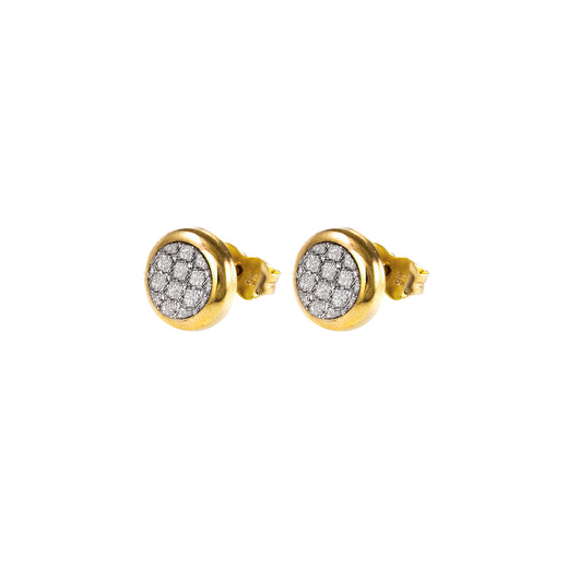 Gold Glitter Stud Earrings 9 Carat Yellow