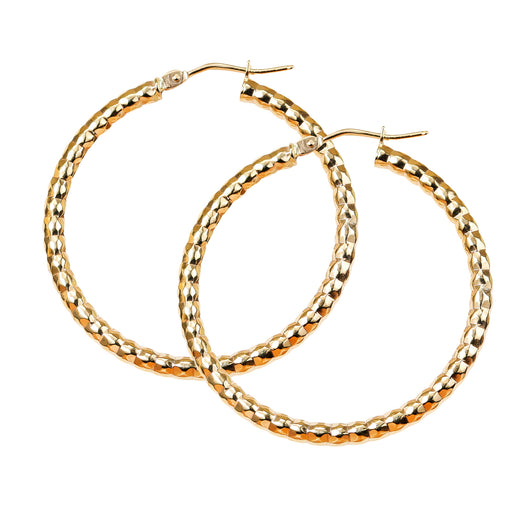 Gold Hoop Earrings 9 Carat Yellow 45mm