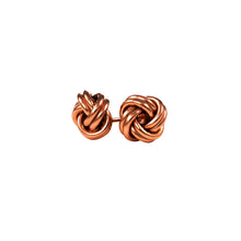 Load image into Gallery viewer, Gold Knot Stud Earrings 9 Carat Rose Shiny
