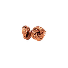 Load image into Gallery viewer, Gold Knot Stud Earrings 9 Carat Rose Shiny

