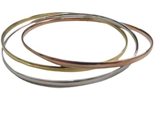 Gold Russian Slave Bangle Set Multi Coloured 9 Carat
