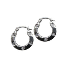 Load image into Gallery viewer, Gold Screw Hoop Earrings 9 Carat White
