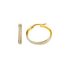 Load image into Gallery viewer, Gold Glitter Hoop Earrings 9 Carat Rose Small
