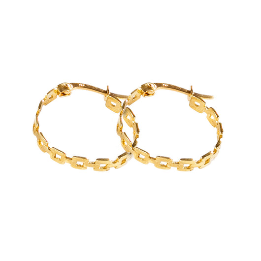 Gold Hoop Earrings 9 Carat Yellow Linked