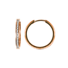 Load image into Gallery viewer, Gold Hoop Earrings 9 Carat Rose cz
