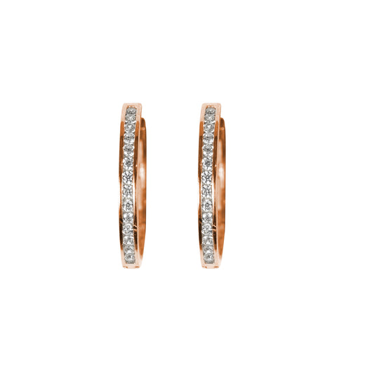 Gold Hoop Earrings 9 Carat Rose cz