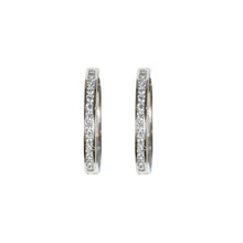 Load image into Gallery viewer, Gold Hoop Earrings 9 Carat White cz
