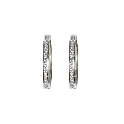 Gold Hoop Earrings 9 Carat White cz