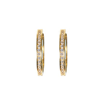 Load image into Gallery viewer, Gold Hoop Earrings 9 Carat Yellow cz
