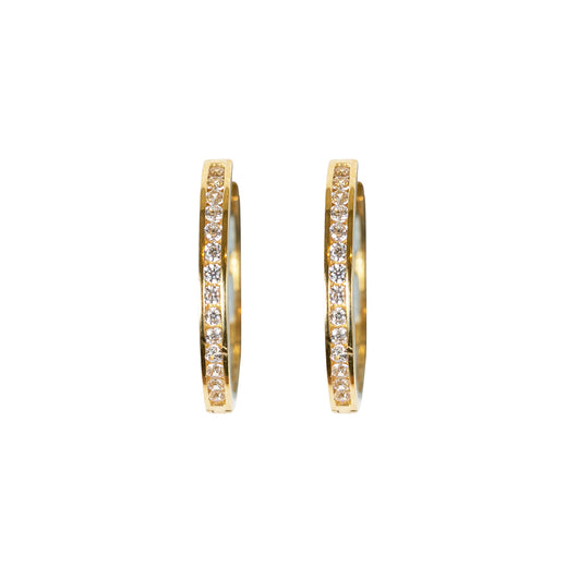 Gold Hoop Earrings 9 Carat Yellow cz