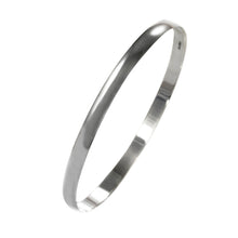 Load image into Gallery viewer, Gold Slave Bangle Solid D Shape 9 Carat White 5mm
