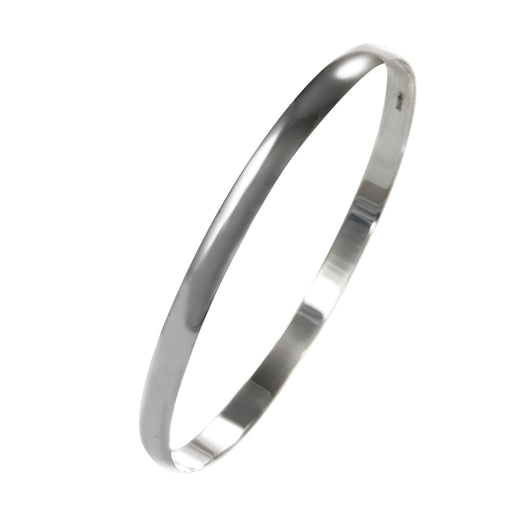 Gold Slave Bangle Solid D Shape 9 Carat White 5mm