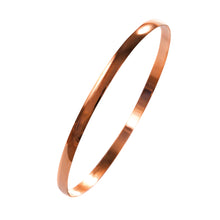 Load image into Gallery viewer, Gold Slave Bangle Solid D Shape 9 Carat Rose 4mm 62mm
