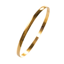 Load image into Gallery viewer, Gold Slave Bangle Solid D Shape 9 Carat Yellow 4mm
