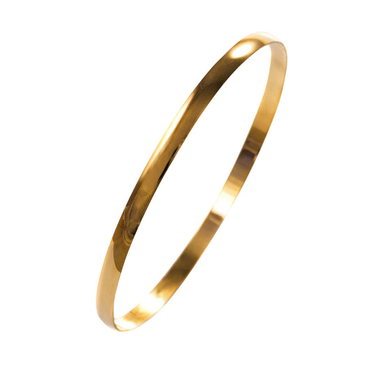 Gold Slave Bangle Solid D Shape 9 Carat Yellow 4mm