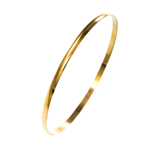 Gold Slave Bangle Solid D Shape 9 Carat Rose 4mm 62mm