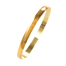 Load image into Gallery viewer, Gold Slave Bangle Solid D Shape 9 Carat White 5mm
