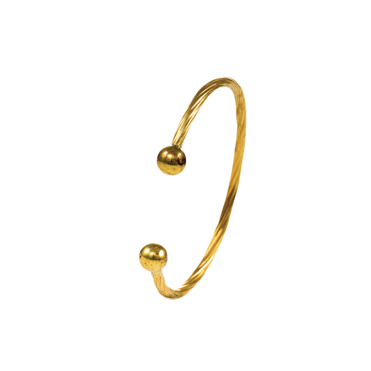 Gold Torque Baby Bangle 9 Carat Yellow Twist